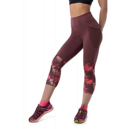 3/4-Fitness-Leggings für Damen Kilpi Solas-W Dunkelrot