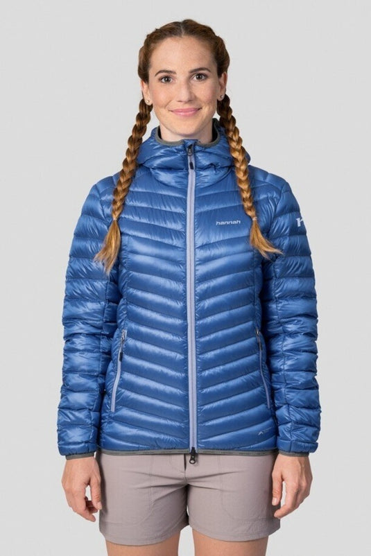 Damen-Daunenjacke Hannah Ary strahlend blau gestreift