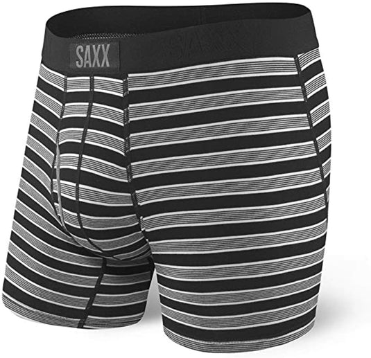 Herren-Boxershorts SAXX Ultra Boxer Brief Fly, schwarzer Crew-Streifen