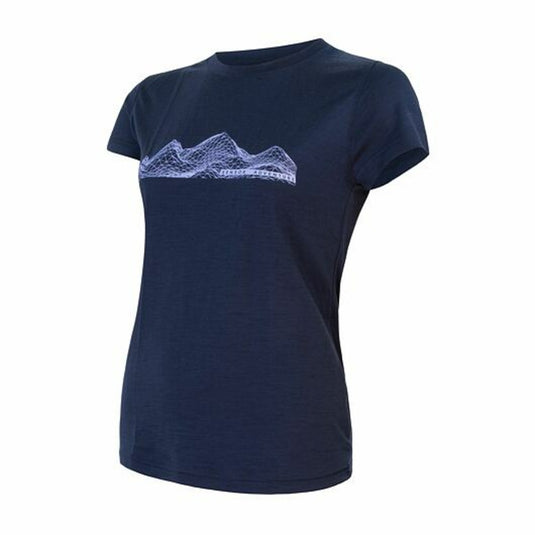 Damen-T-Shirt cr. Ärmel Sensor Merino Active PT Mountains tiefblau