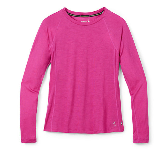 Langes Damen-T-Shirt Smartwool Merino Sport 120 Langarm W Festliches Fuchsia