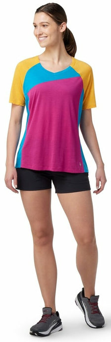 Funktions-T-Shirt für Damen Smartwool Merino Sport 120 Mountain Bike Short Sleeve Tee Festliches Fushia