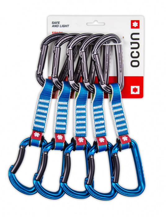 Express-Set Ocún Falcon QD Zoom PA 15/22mm 12cm 5er-Pack blau