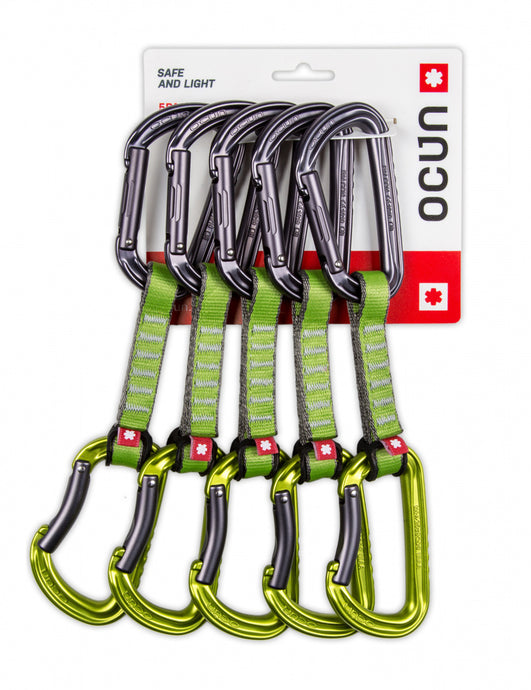 Express-Set Ocún Falcon QD PA 16mm 10cm 5er-Pack grün