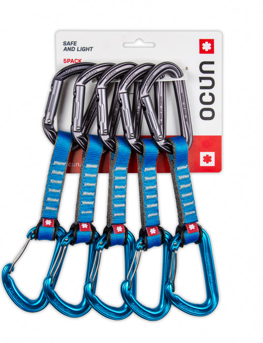 Express-Set Ocún Hawk QD Kombi PA 16mm 10cm - 5er Pack blau