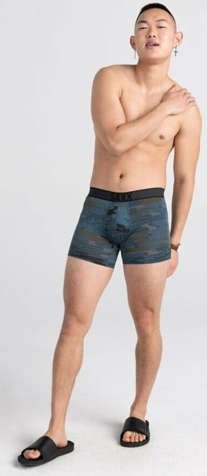 Herren Funktionsboxer Saxx Viewfinder Boxer Brief Fly Blue up in Smoke Camo