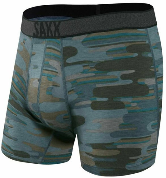 Herren Funktionsboxer Saxx Viewfinder Boxer Brief Fly Blue up in Smoke Camo