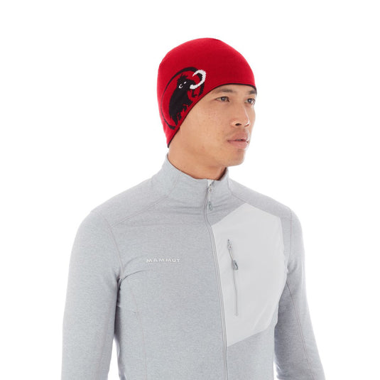 Mütze Mammut Logo Beanie schwarz