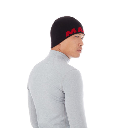 Mütze Mammut Logo Beanie schwarz