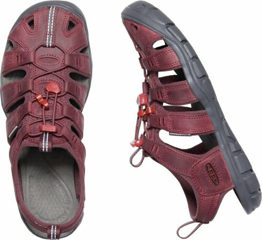 Damensandalen Keen Clearwater CNX Leather Women wein/rote Dahlie