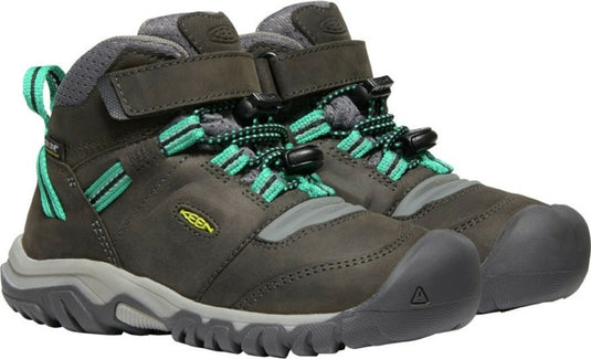 Kinderschuhe KEEN Ridge Flex Mid WP Kinder magnet/grünlake