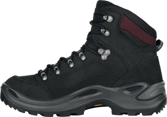 Damenstiefel LOWA Renegade GTX Mid Black / Burgundy