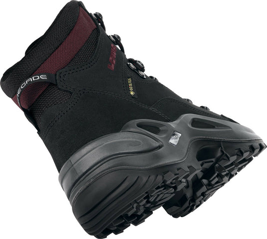 Damenstiefel LOWA Renegade GTX Mid Black / Burgundy