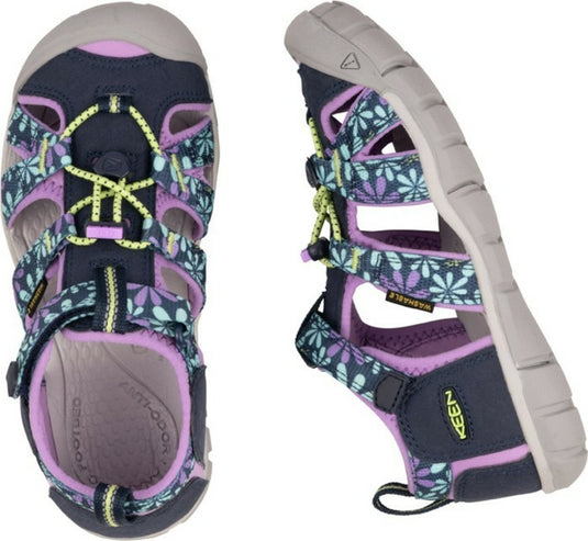 Kindersandalen KEEN Seacamp II CNX Youth schwarz iris/afrikanisch violett