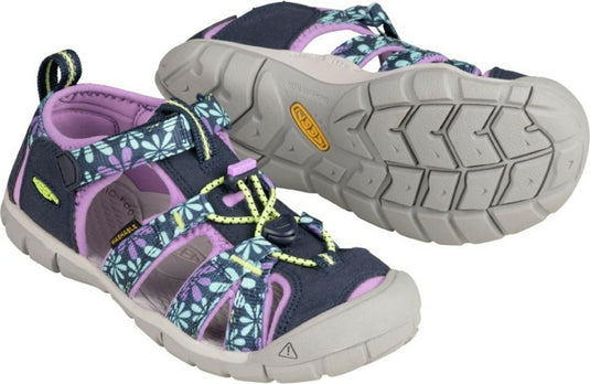 Kindersandalen KEEN Seacamp II CNX Youth schwarz iris/afrikanisch violett