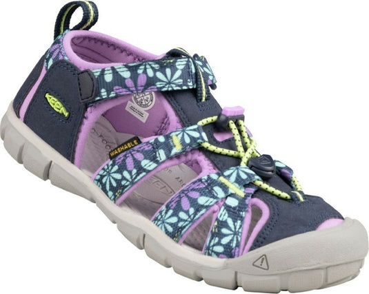 Kindersandalen KEEN Seacamp II CNX Youth schwarz iris/afrikanisch violett