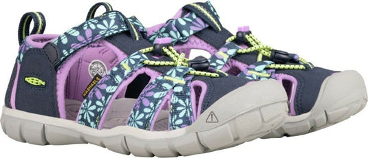 Kindersandalen KEEN Seacamp II CNX Youth schwarz iris/afrikanisch violett