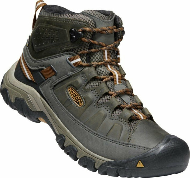 Laden Sie das Bild in Galerie -Viewer, Herren-Trekkingschuhe Keen Targhee III MID WP Men schwarz oliv/goldbraun
