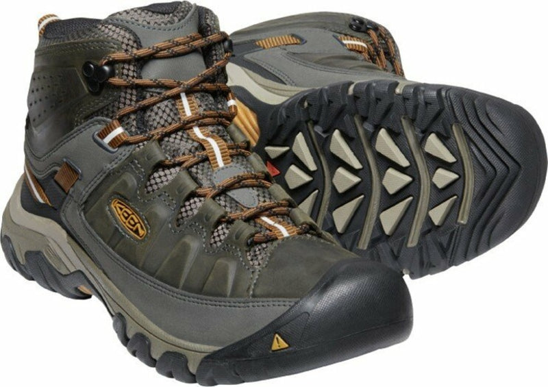 Laden Sie das Bild in Galerie -Viewer, Herren-Trekkingschuhe Keen Targhee III MID WP Men schwarz oliv/goldbraun
