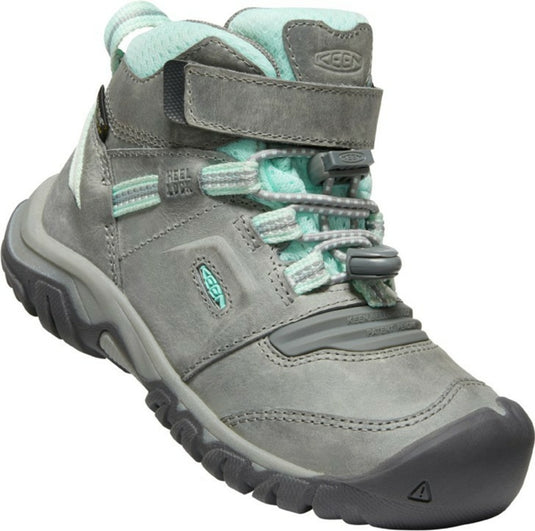 Kinderschuhe KEEN Ridge Flex MID WP Kinder grau/blau getönt EU