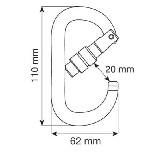 Karabina Camp Oval XL Schloss Schwarz