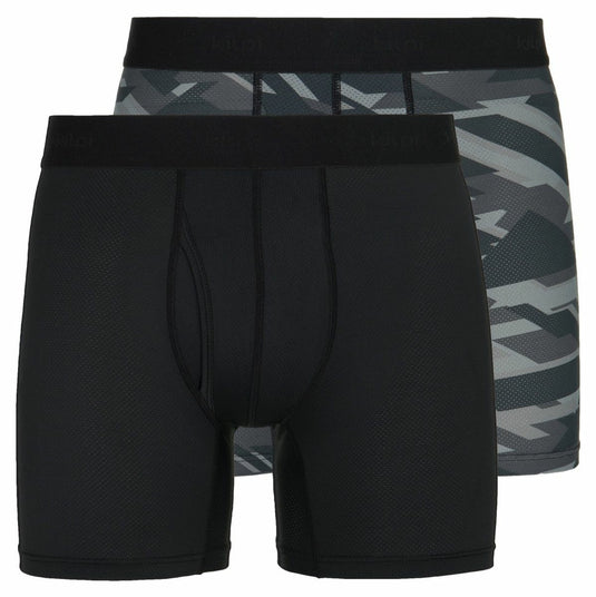 Technische Herren-Boxershorts Kilpi 2er-Pack Nett-U Schwarz/Dunkelgrau