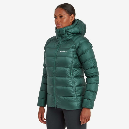 Damen-Daunenjacke Montane Ant-Freeze XT Hoodie dunkles Wakame-Grün