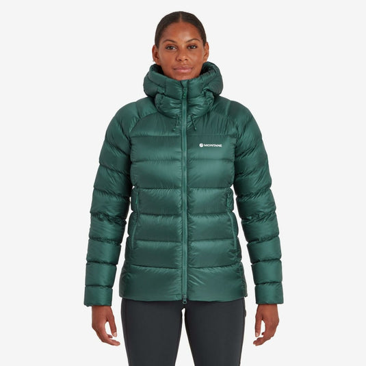 Damen-Daunenjacke Montane Ant-Freeze XT Hoodie dunkles Wakame-Grün