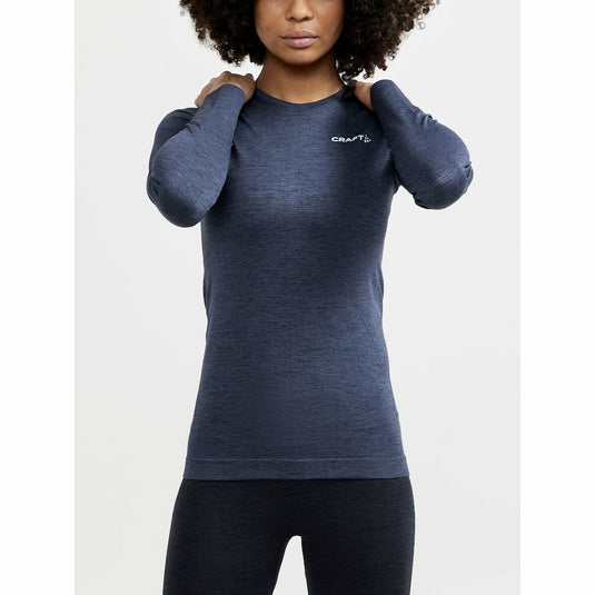 Damen Funktions-T-Shirt Craft Core Dry Active Comfort LS Dunkelblau