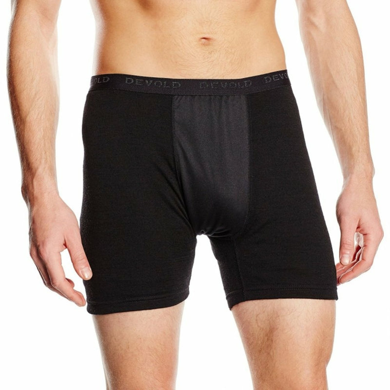 Laden Sie das Bild in Galerie -Viewer, Doppellagige Merino-Boxershorts für Herren Devold Duo active schwarz
