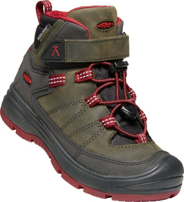 Kinderstiefeletten Keen Redwood MID WP stahlgrau/rote Dahlie