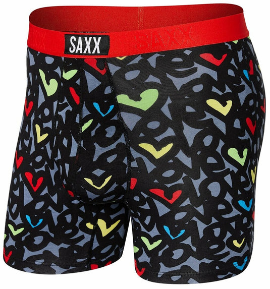 Herren-Boxershorts SAXX Ulta Boxer Brief Fly Love ist ganz in Grau