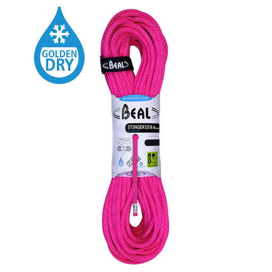 Seil Beal Stinger III 9,4 mm goldenes, trockenes Fuchsia