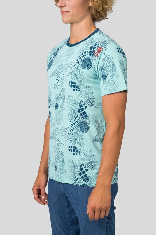 Herren T-Shirt Rafiki Slack Print eierschalenblau