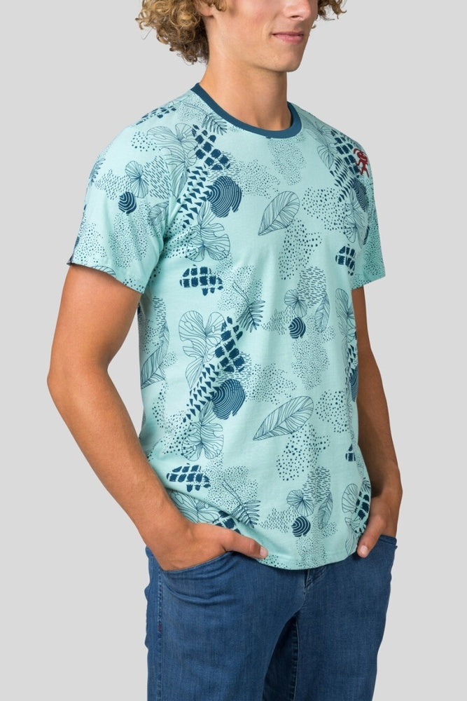 Laden Sie das Bild in Galerie -Viewer, Herren T-Shirt Rafiki Slack Print eierschalenblau
