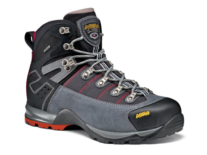 Herrenschuhe Asolo Fugitive GTX cendre/gunmetal/rot