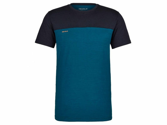 Herren-Merino-T-Shirt Devold Norang 150 Tee Man Ink/flood