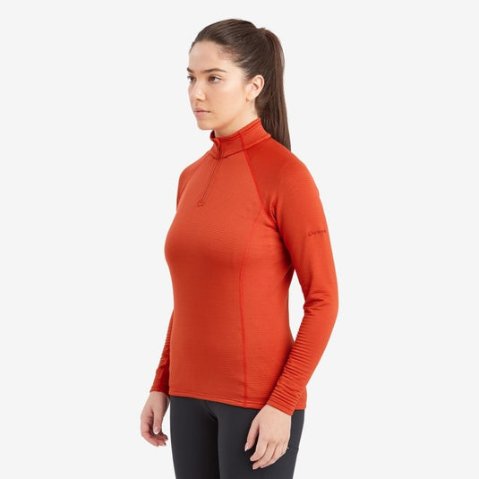 Damen-Sweatshirt Montane Protium Lite Pull-On Safranrot