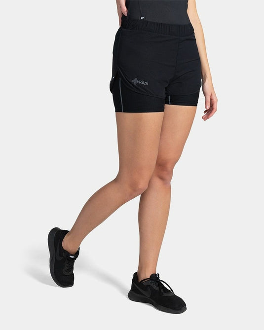 Damen-Laufshorts Kilpi Bergen-W Schwarz