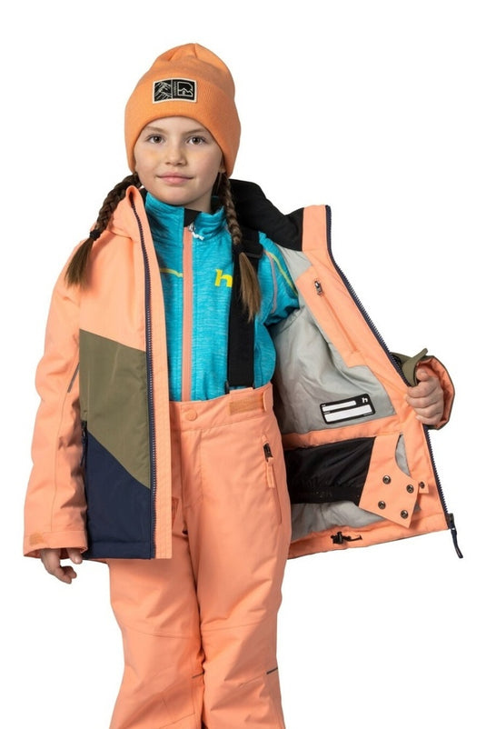 Kinder-Skijacke Hannah Kigali JR Cantaloupe/Burn Olive