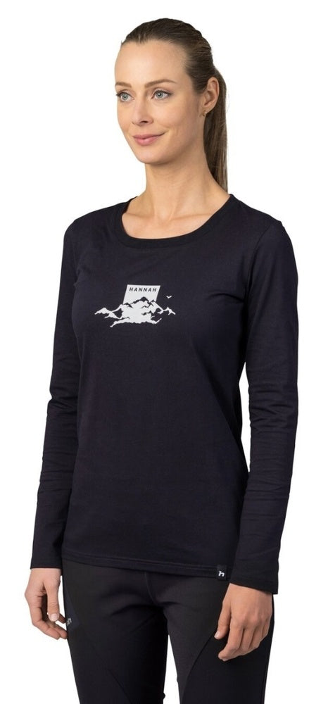 Laden Sie das Bild in Galerie -Viewer, Damen T-Shirt Hannah Elara mit langen Ärmeln Anthrazit (weiß)
