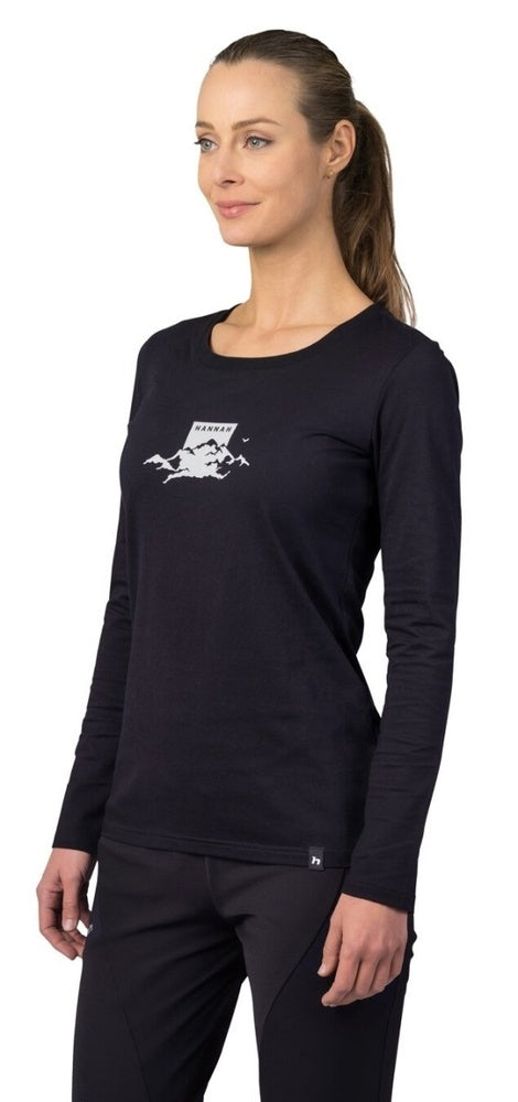 Damen T-Shirt Hannah Elara mit langen Ärmeln Anthrazit (weiß)