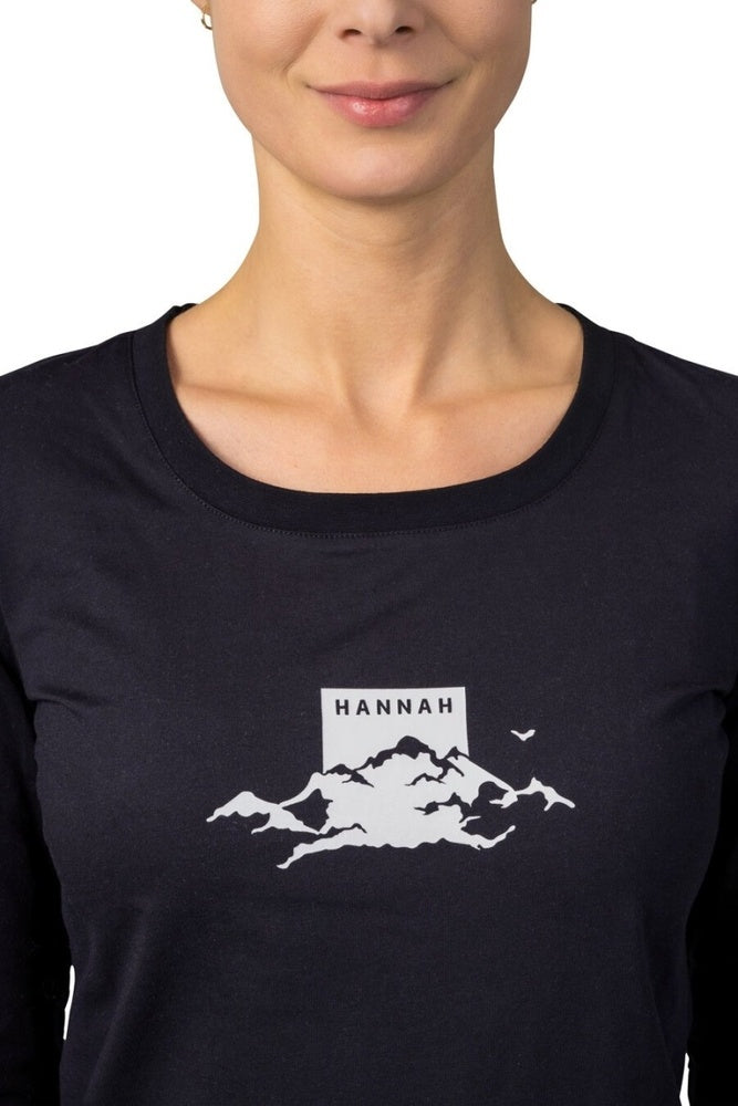 Laden Sie das Bild in Galerie -Viewer, Damen T-Shirt Hannah Elara mit langen Ärmeln Anthrazit (weiß)
