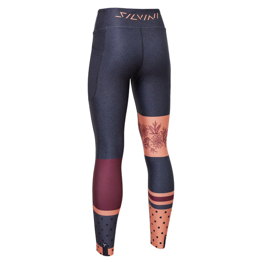 Isolierte Damen-Leggings Silvini Veniana anthrazit-orange