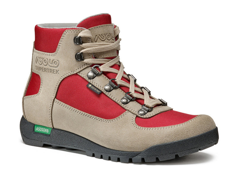 Laden Sie das Bild in Galerie -Viewer, Damen Stiefeletten Asolo Supertrek GTX ML Erdbeige/Chilirot
