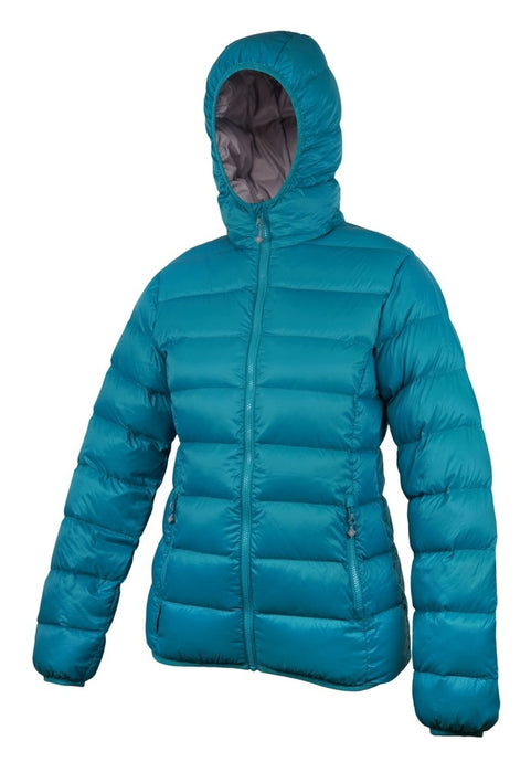 Damen-Daunenjacke Warmpeace Tacoma Lady Harbor blau/steeple grey