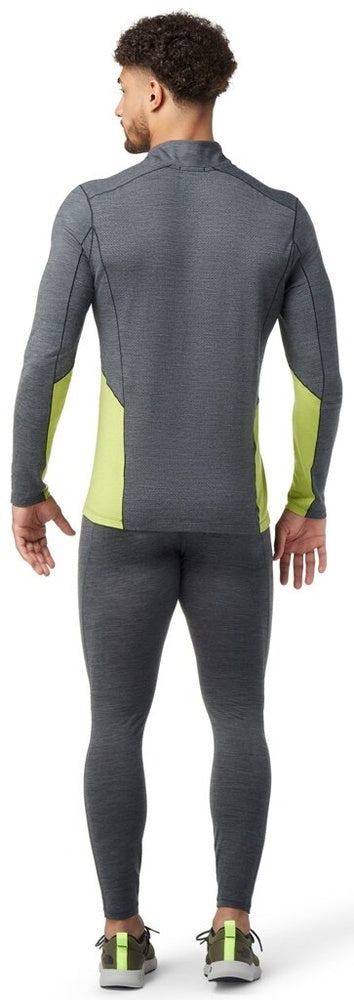 Laden Sie das Bild in Galerie -Viewer, Outdoor-Langarmshirt für Herren Smartwool M Merino Sport Langarmshirt mit 1/4-Reißverschluss Anthrazit meliert-dunkles Zitronengelb
