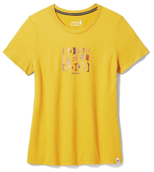 Damen-T-Shirt Smartwool W Sweet Trip Graphic Short Sleeve Tee Honey Gold