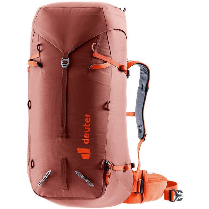 Herren-Bergsteiger-Expeditionsrucksack Deuter Guide 44+8L Einheitsgröße Redwood-Papaya