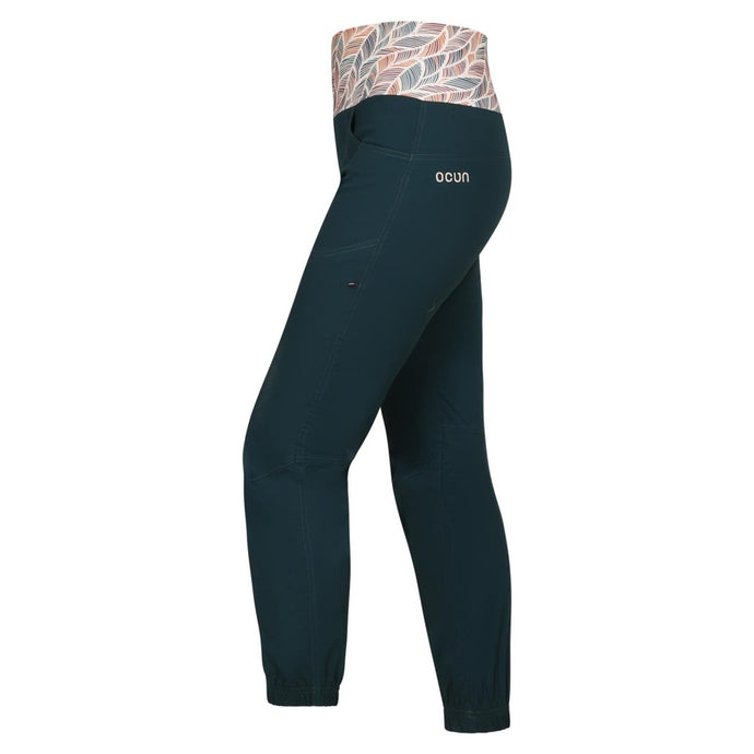 Damen-Kletterhose Ocún Sansa Pants grün, tiefblaugrün